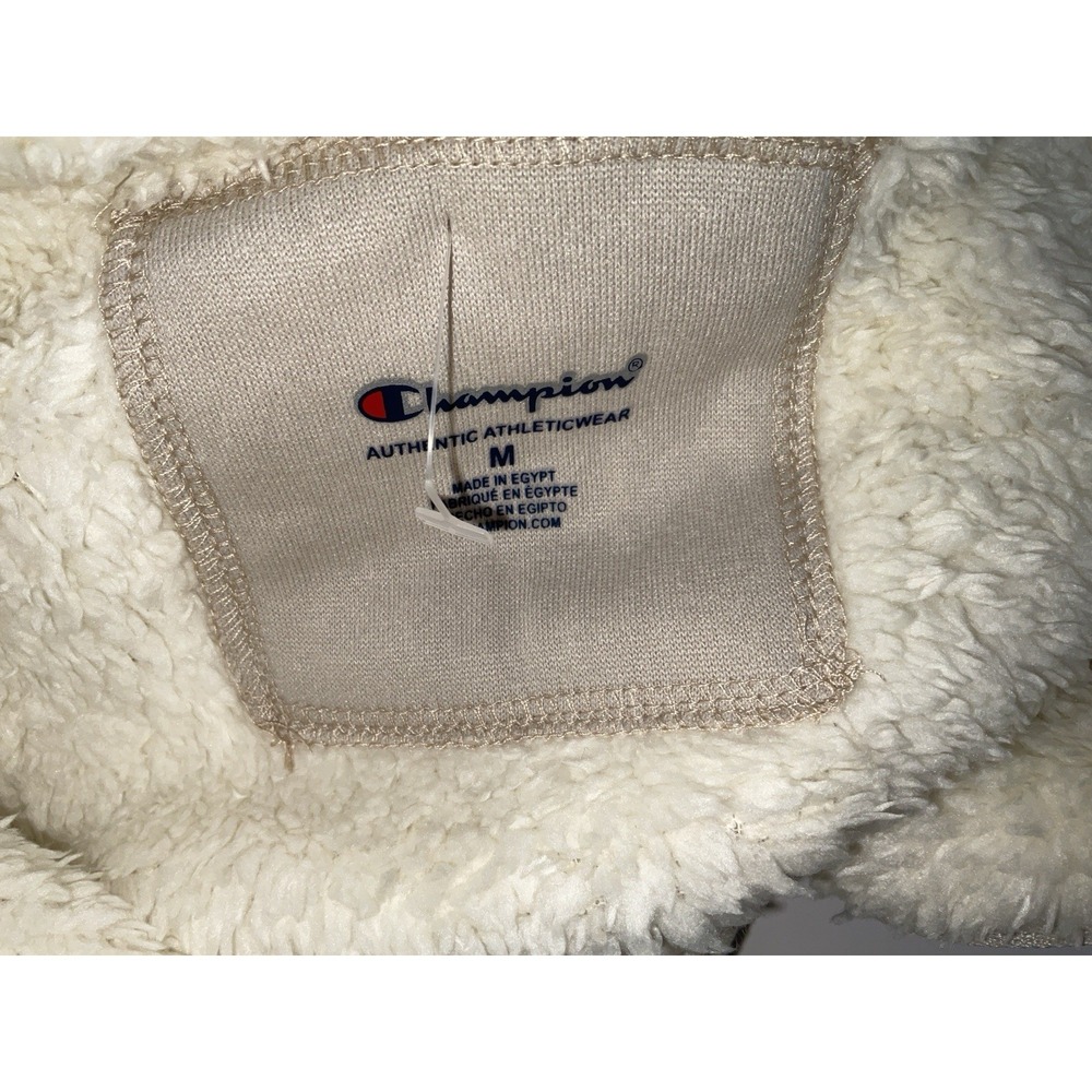 NWT Women's Champion Double Dry Sherpa Lined Zip Front Hoodie Light Tan Medium - Picture 6 of 6